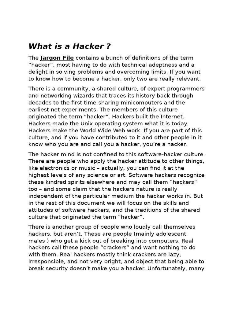 What Is A Hacker | PDF