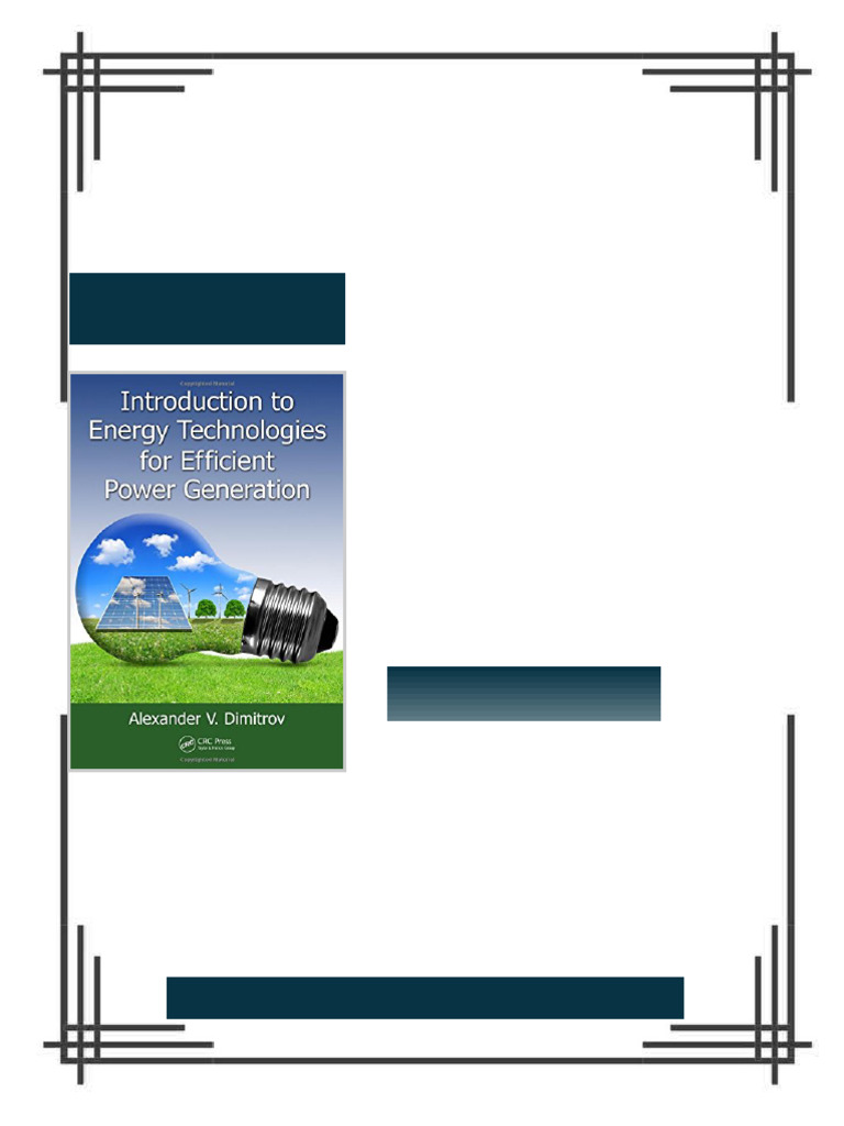 Introduction to energy technologies for efficient power generation 1st ...