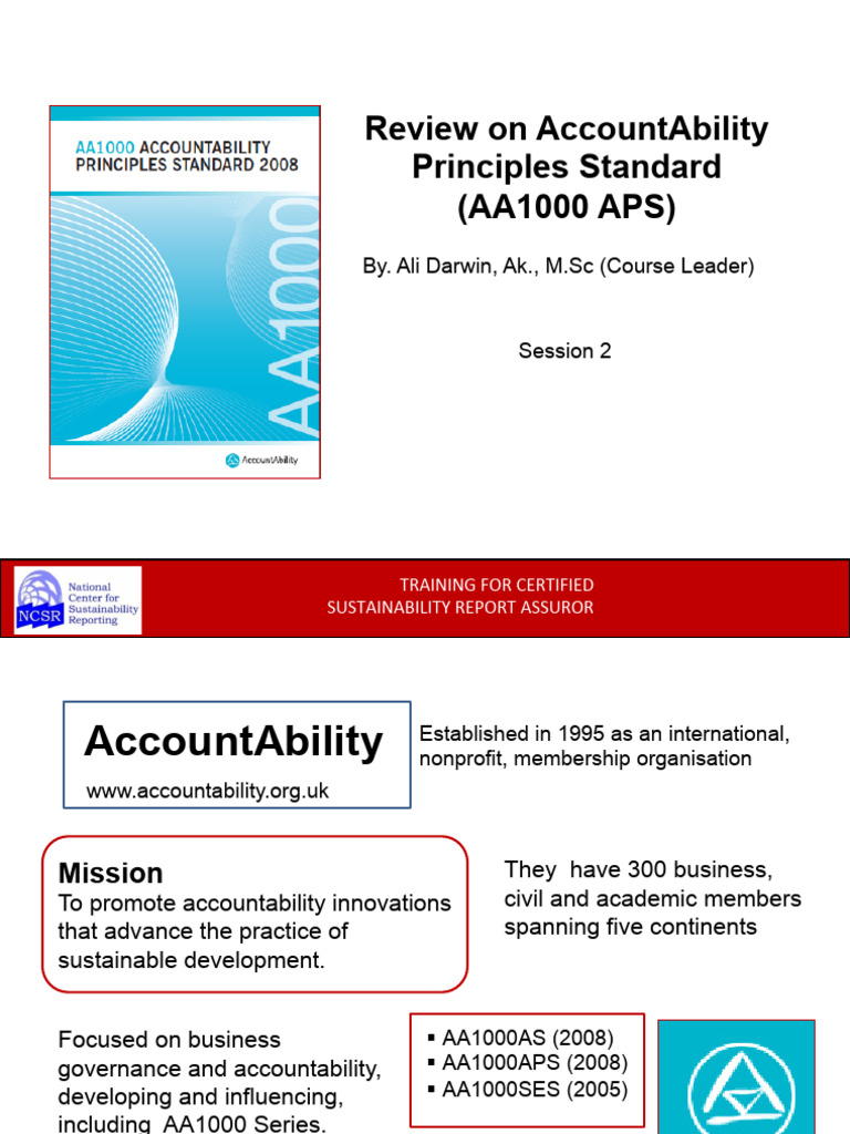 AA1000 APS Review for Sustainability Training | PDF | Sustainability ...