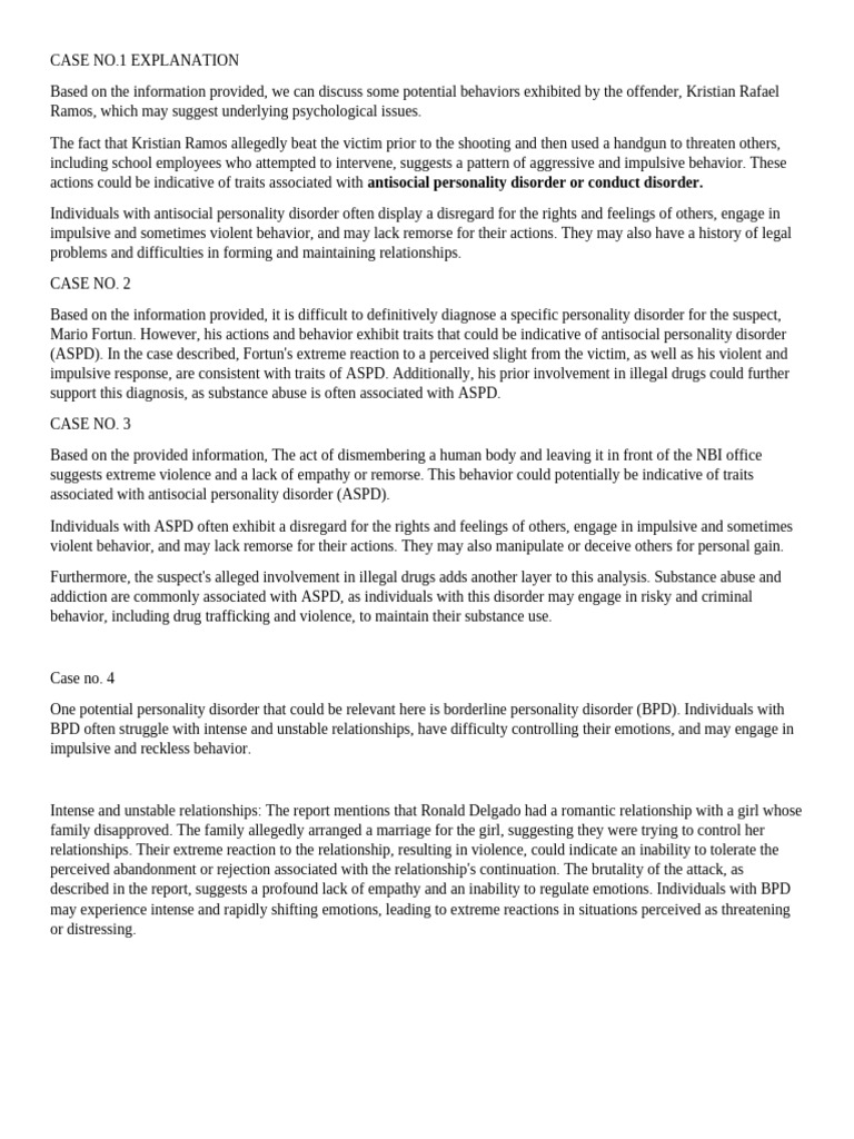 crim 3 | PDF | Antisocial Personality Disorder | Empathy