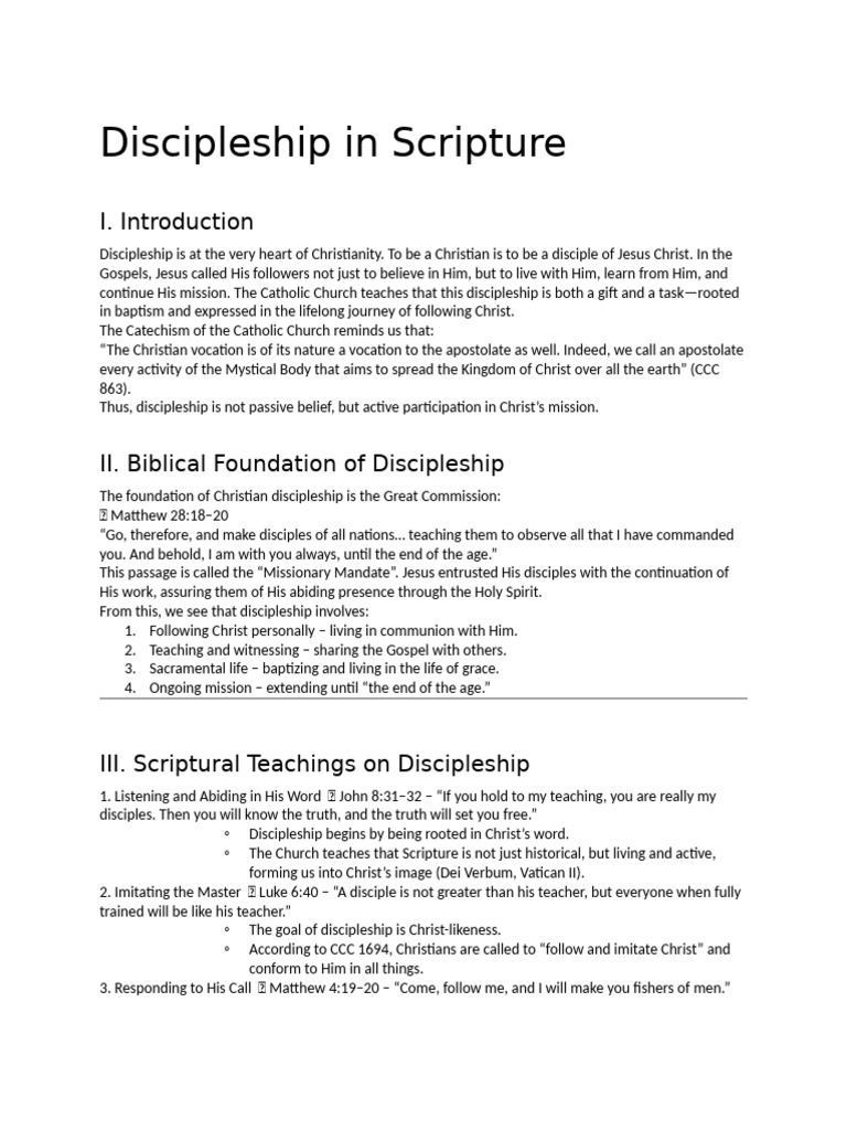 Understanding Discipleship in Scripture | PDF | Disciple (Christianity ...