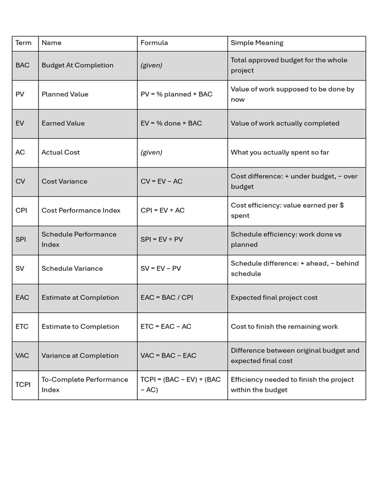 Project Management Value Metrics Guide | PDF