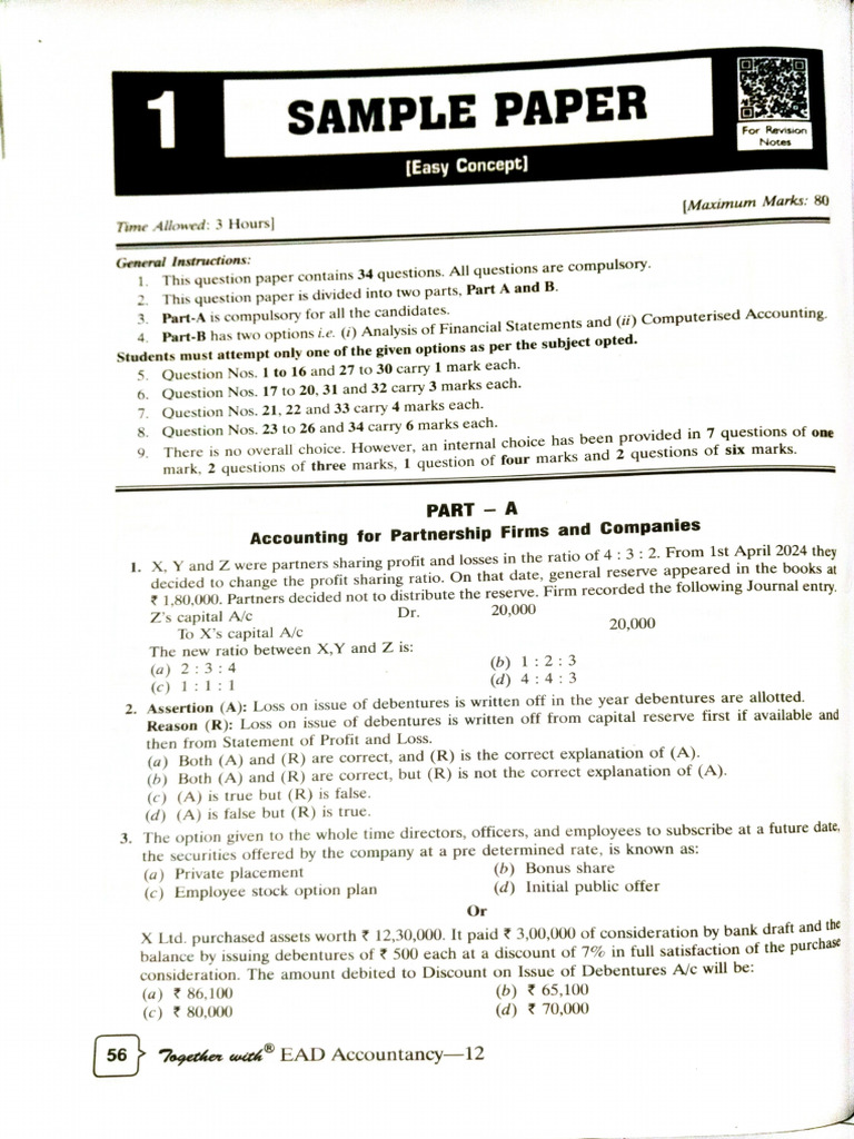 Sample Paper. (Easy Concept) Accountancy | PDF
