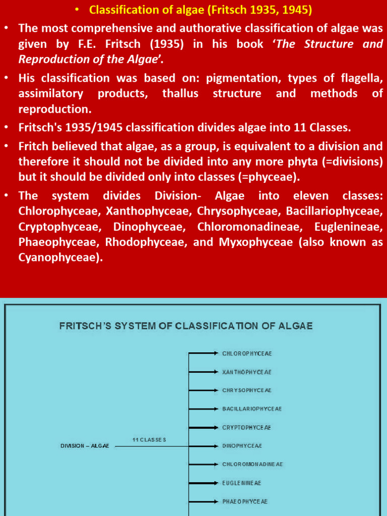 Fritsch's 1935 Algae Classification Guide | PDF | Organisms | Biology