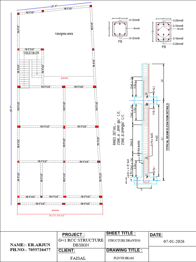 RCC Structure Plinth Beam Details | PDF