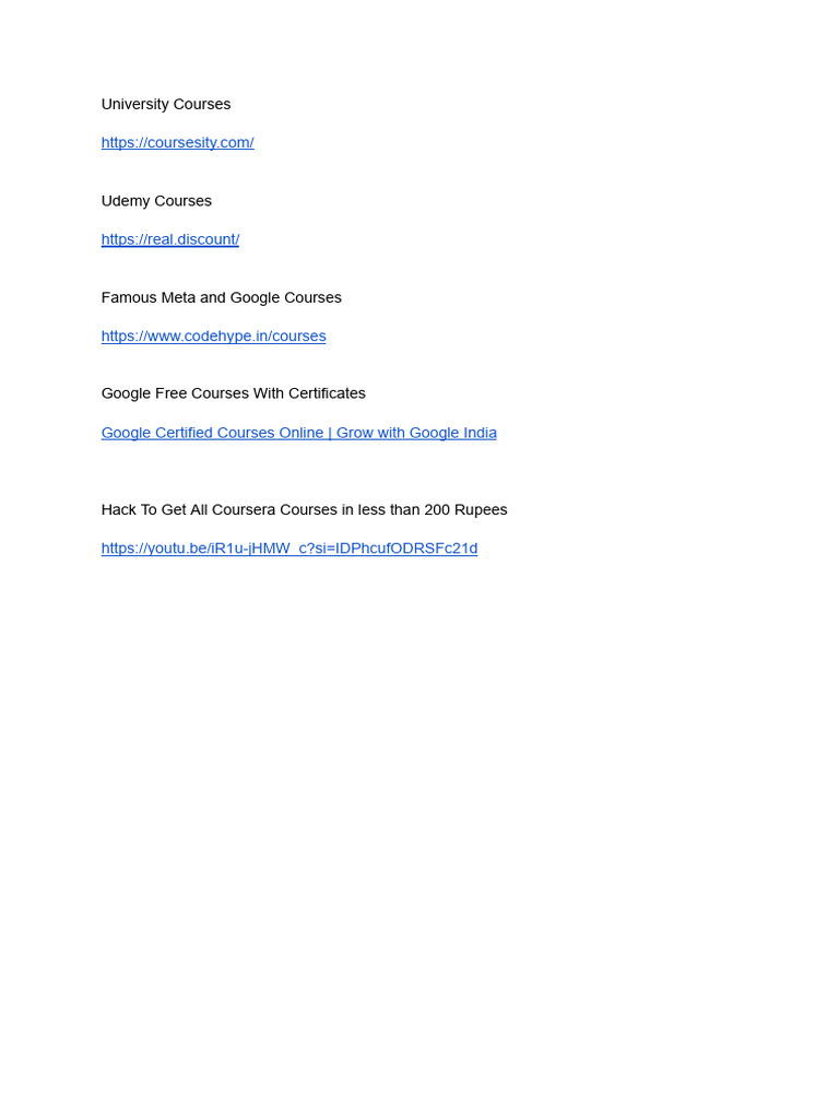 Courses Free | PDF