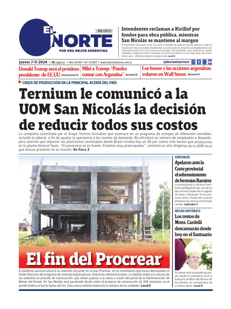 Diario EL NORTE – Edicion Digital – Jueves 7 de Noviembre 2024 | PDF ...