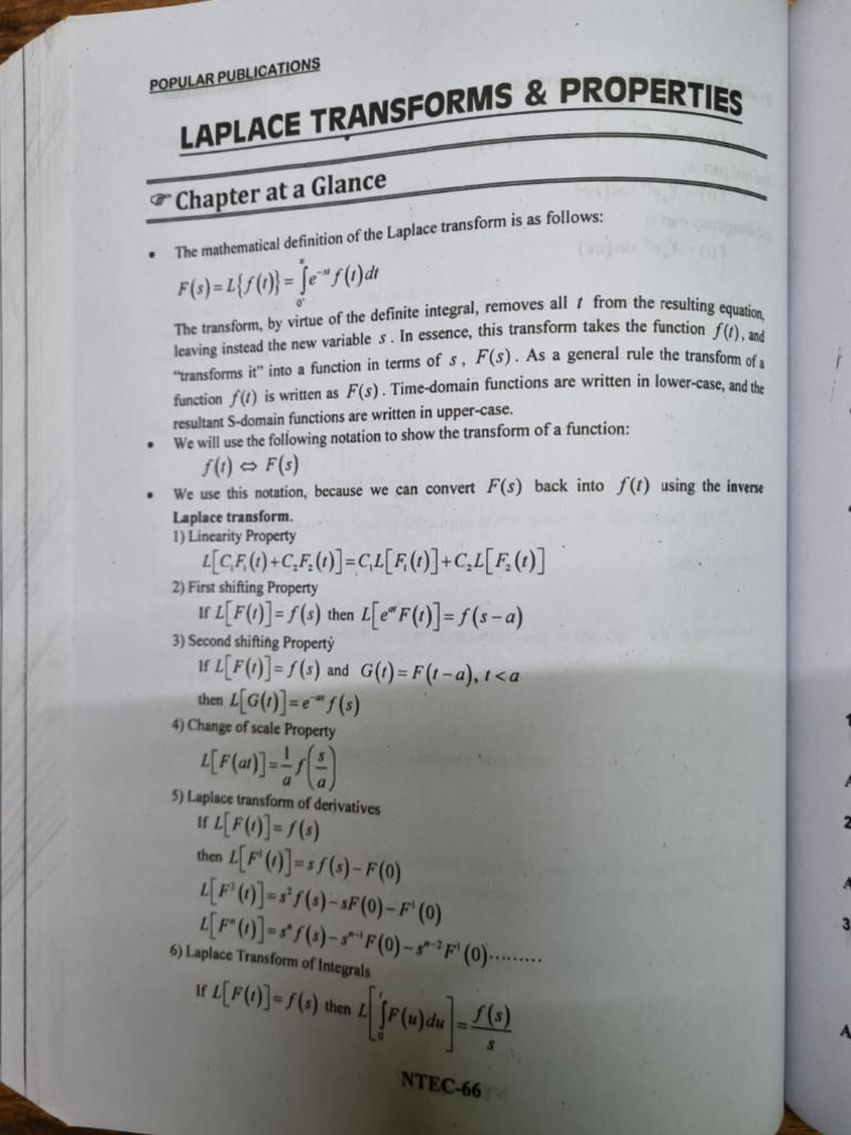 Laplace Transforms & Properties | PDF