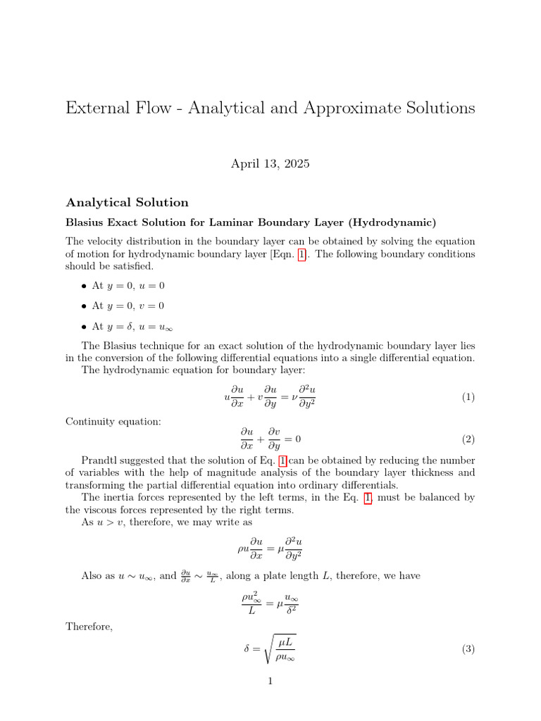 External Flow - Solutions | PDF | Boundary Layer | Fluid Dynamics