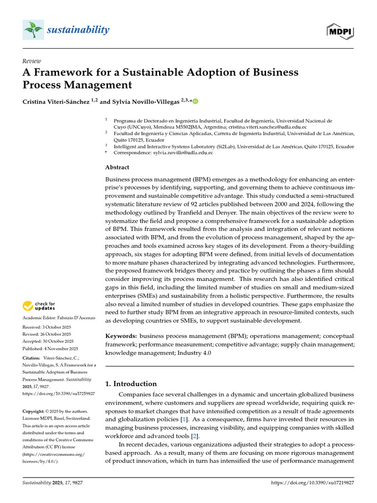 Sustainable Business Process Management Framework | PDF | Business ...
