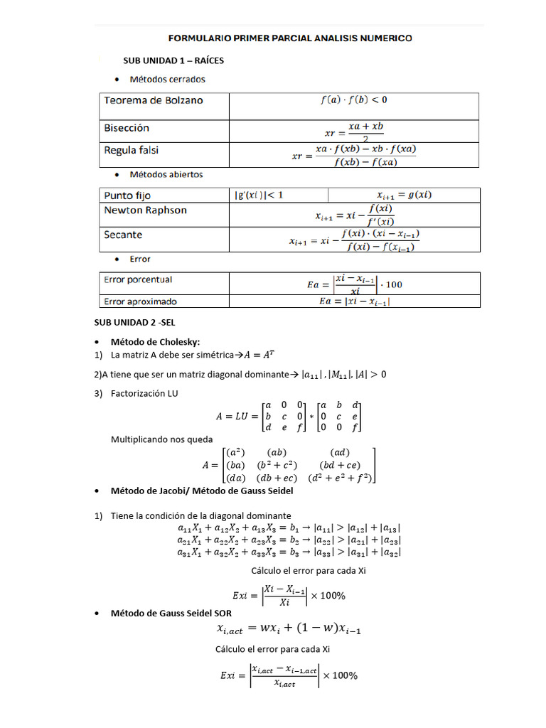 Mat262 Formulario 1er Parcial | PDF