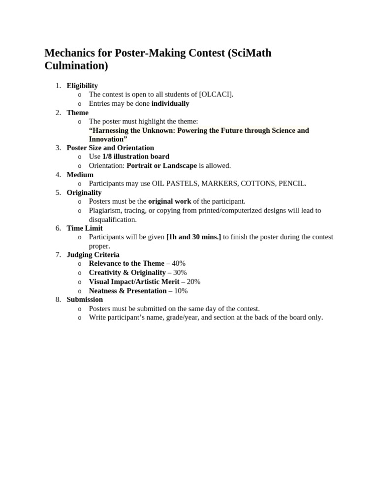 Poster Contest Guidelines for Students | PDF