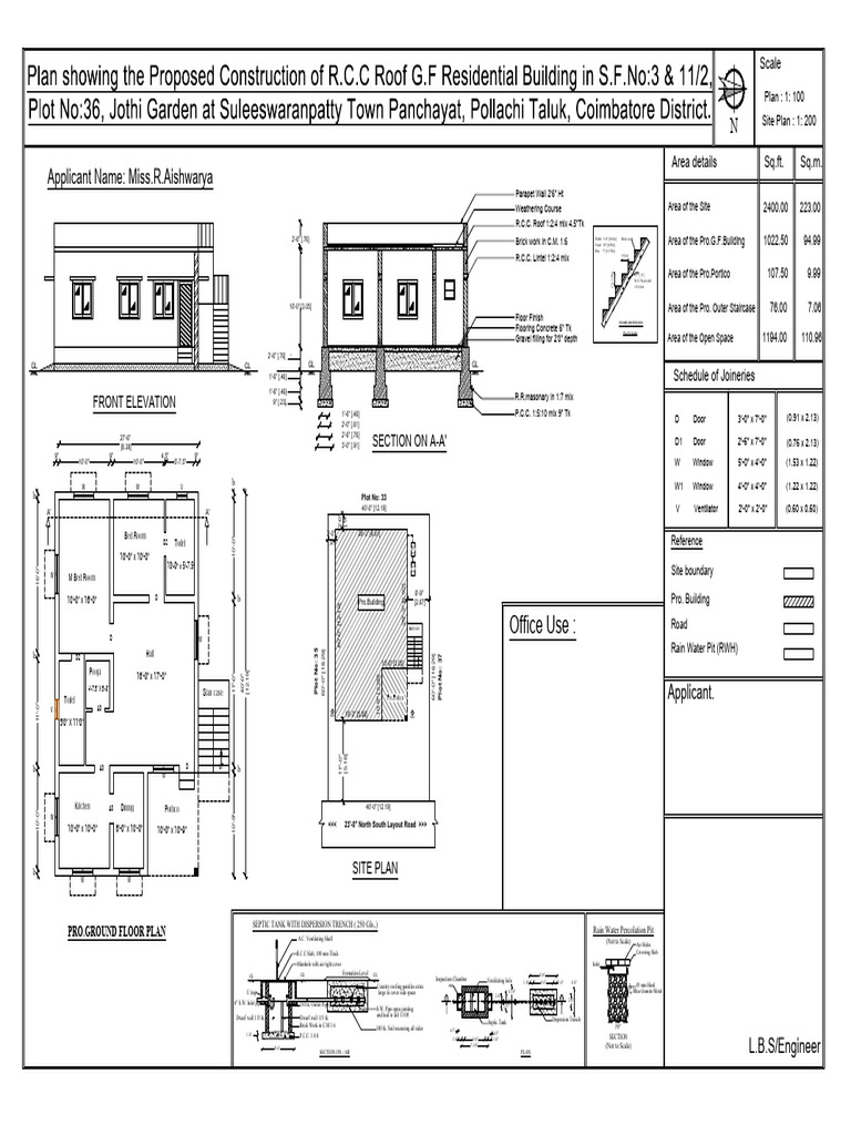 R.C.C Roof Residential Building Plan | PDF | Architectural Elements ...