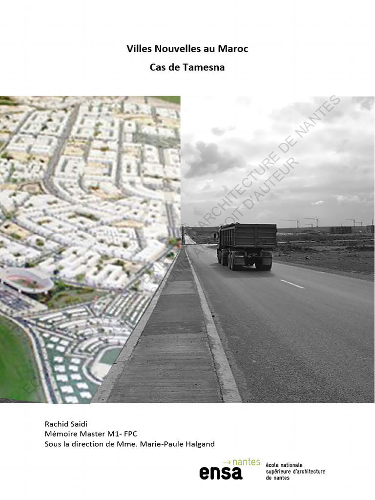 Villes Nouvelles Au Maroc Tamesna PDF Maroc Urbanisme