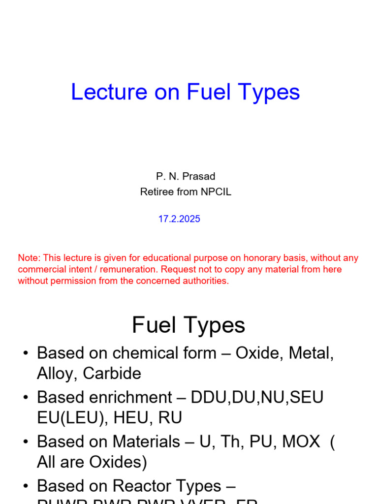 Overview of Nuclear Fuel Types | PDF | Nuclear Fuel | Enriched Uranium