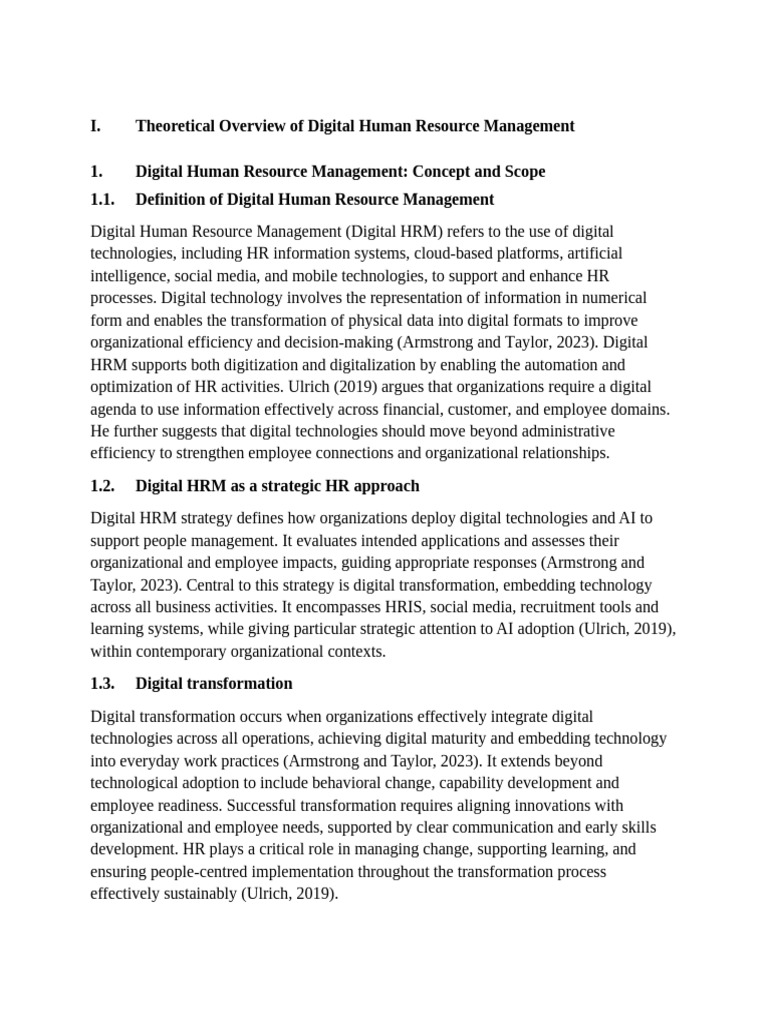 Digital HRM: Strategies and Applications | PDF | Human Resource ...