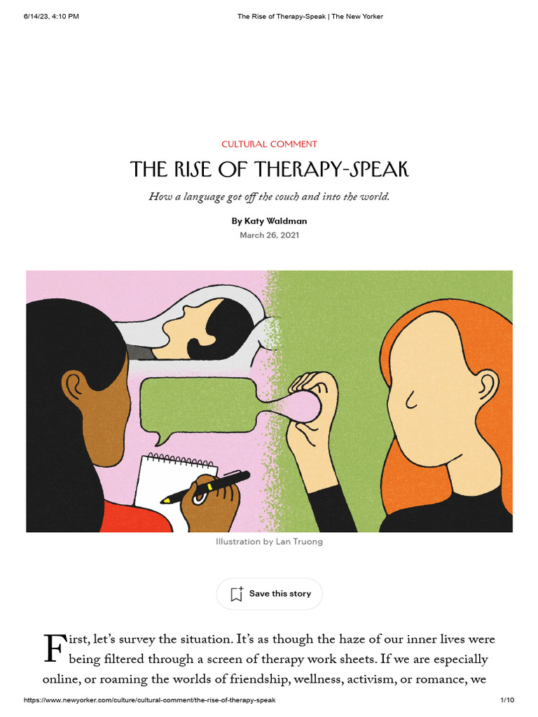 The Impact of Therapy-Speak Today | PDF | Psychoanalysis | Sigmund Freud