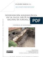 Intervención Arqueológica en La Calle Cerca Alta, 16 (Salinas de Añana, Álava) - Memoria de Resultados