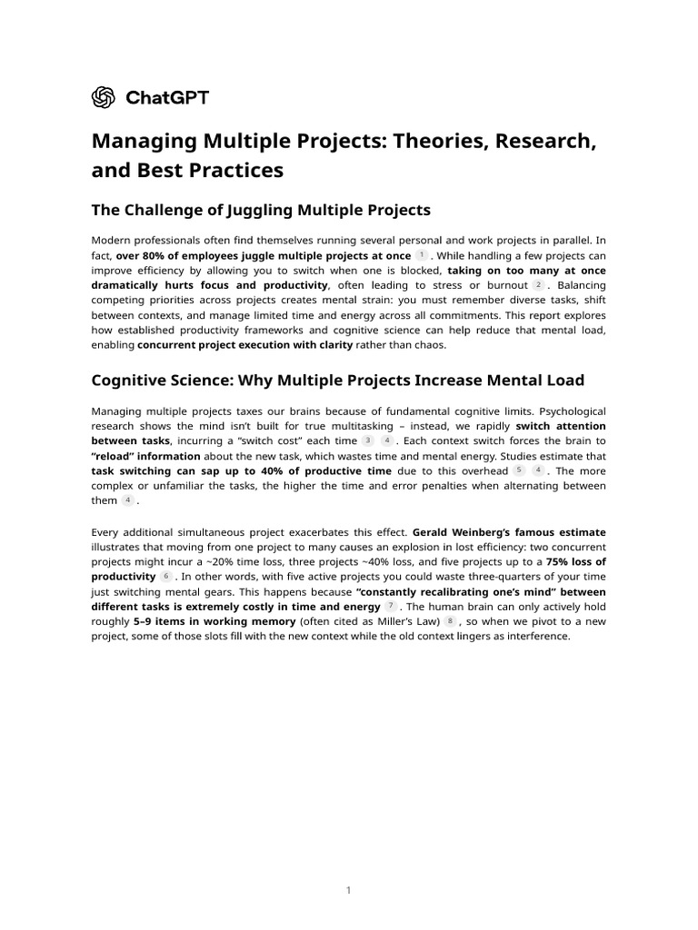 Managing Multiple Projects Effectively | PDF | Agile Software ...