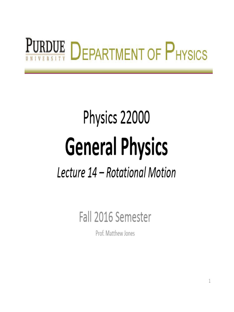 Phys22000_Lecture14 | PDF | Rotation Around A Fixed Axis | Angular Momentum