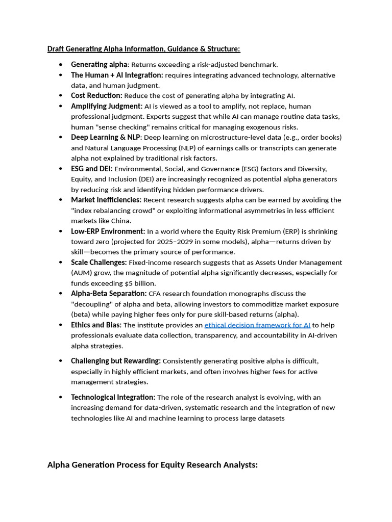 Alpha Generation Strategies with AI Insights | PDF | Artificial ...