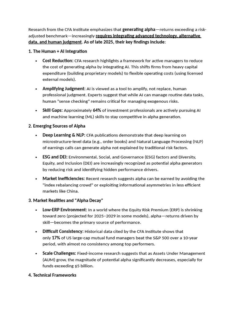 Alpha Generation Strategies in 2025 | PDF | Artificial Intelligence ...