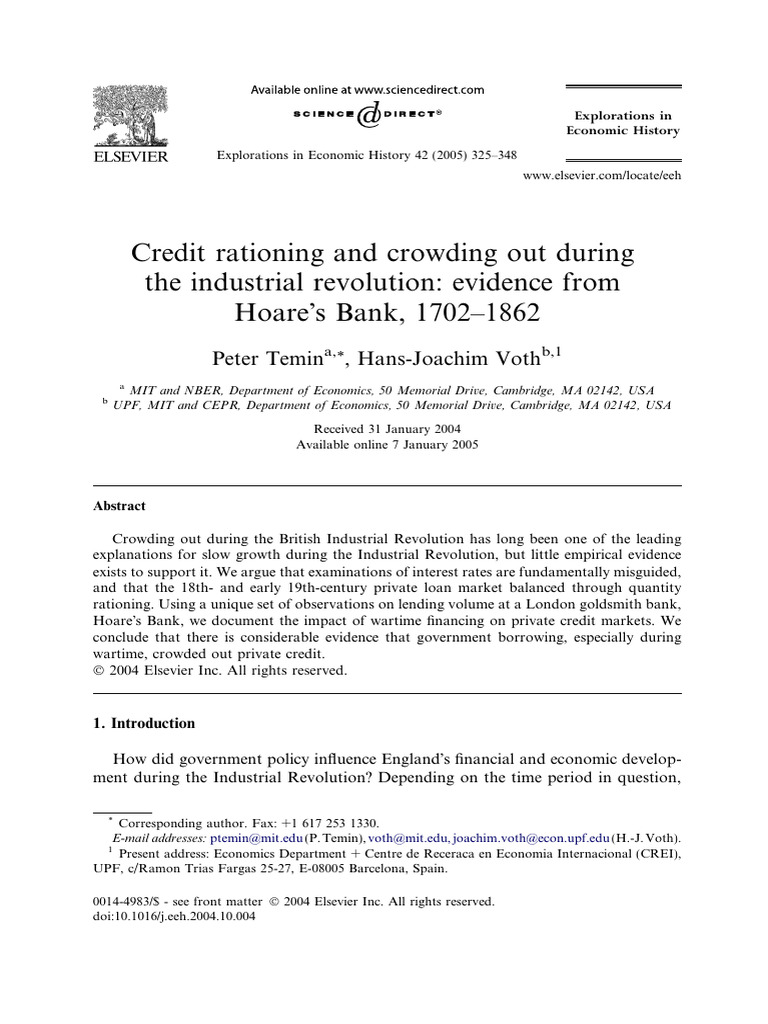 Credit rationing and crowding out during the industrial revolution ...