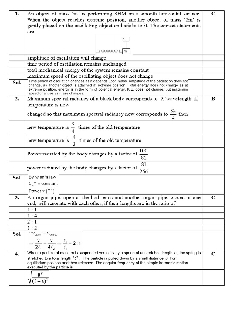 Physics Problems on SHM and Waves | PDF | Physical Chemistry | Chemistry