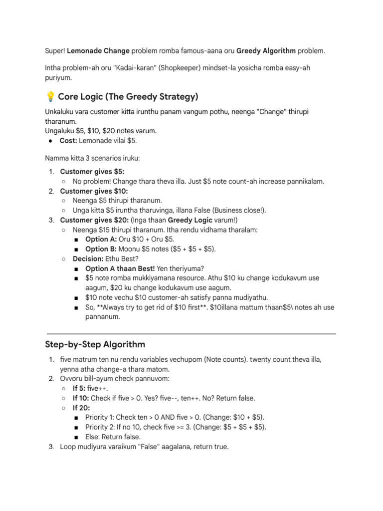 860. Lemonade Change | PDF | Algorithms | Theory Of Computation