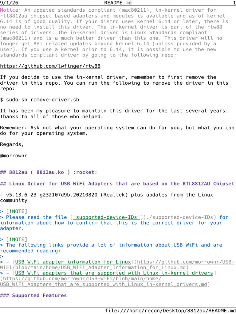 RTL8812AU Linux Driver Guide | PDF | Linux Distribution | Booting