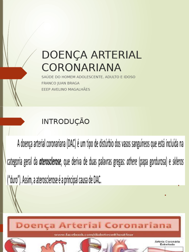 Doença Arterial Coronária: Sintomas e Tratamento | PDF | Infarto do ...