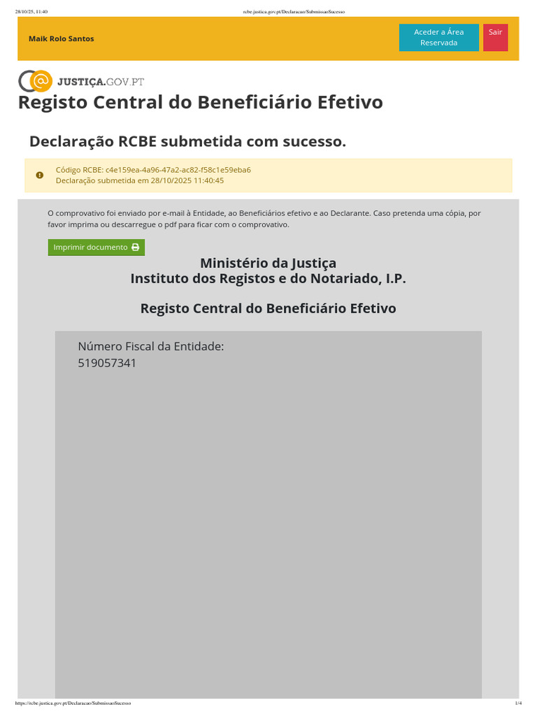 Registro do Beneficiário Efetivo RCBE | PDF | Justiça | Crime e Violência