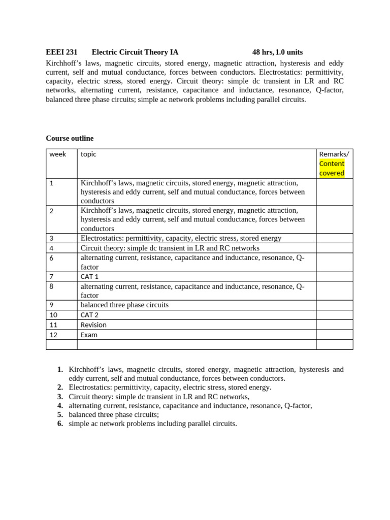 Electric Circuit Theory Overview | PDF | Capacitance | Inductance