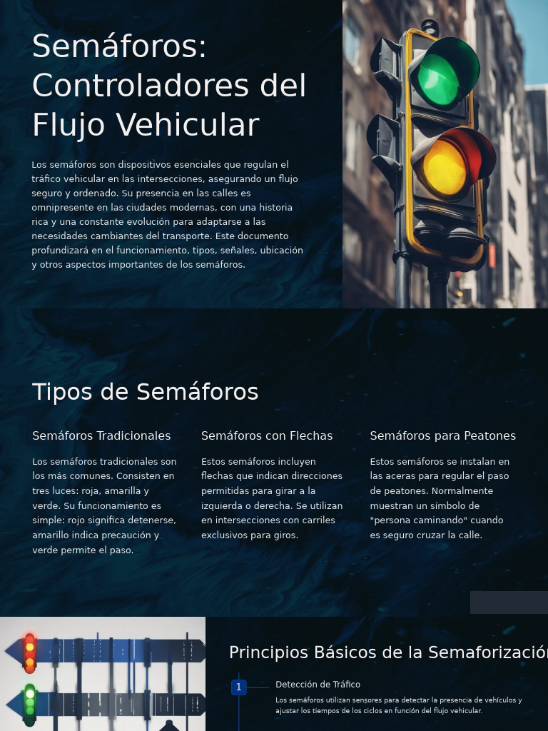 Tipos y Funcionamiento de Semáforos | PDF | Tráfico | Semáforo
