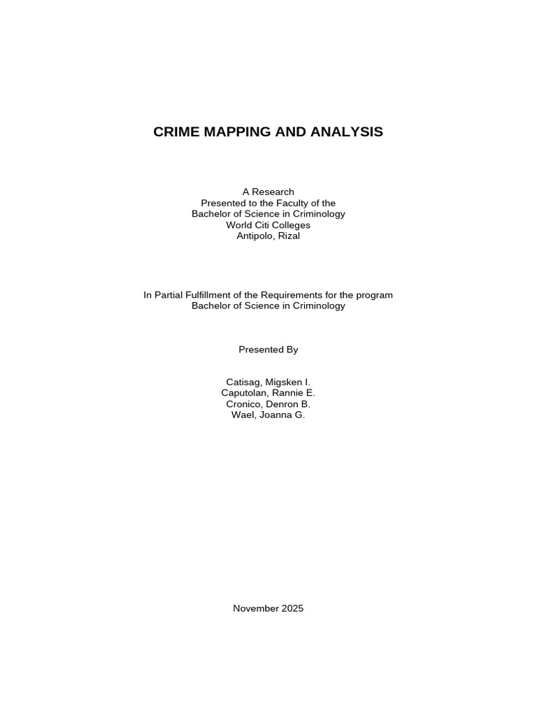 Barangay San Roque Crime Analysis 2015-2025 | PDF | Crime & Violence ...