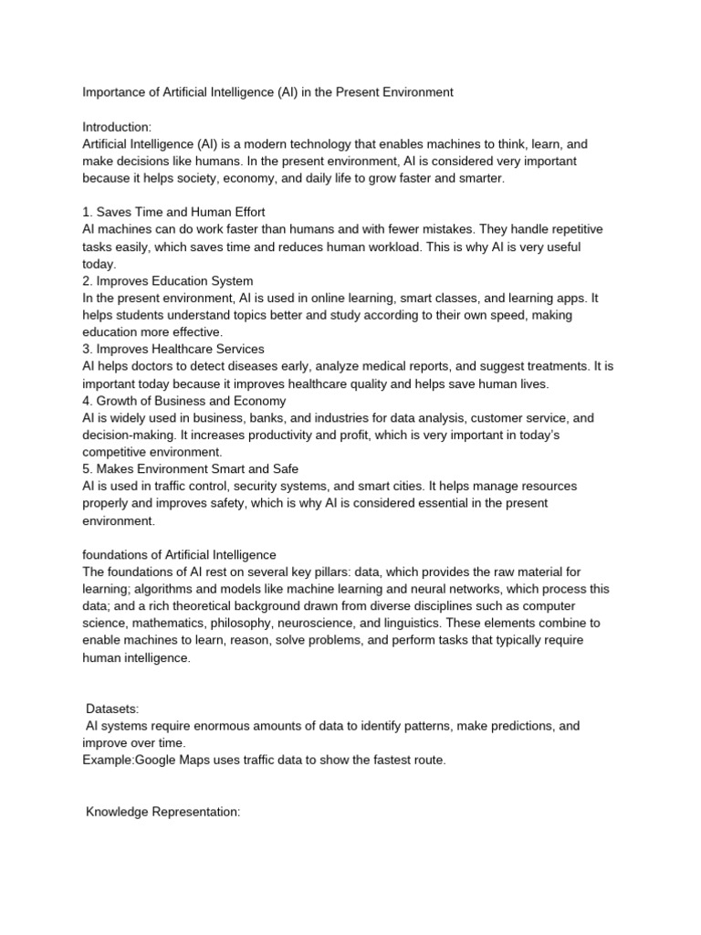 Role of AI in Modern Society | PDF | Artificial Intelligence ...