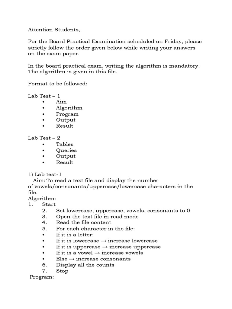 Easy Computer Science Practical Examination 2025 | PDF | Letter Case