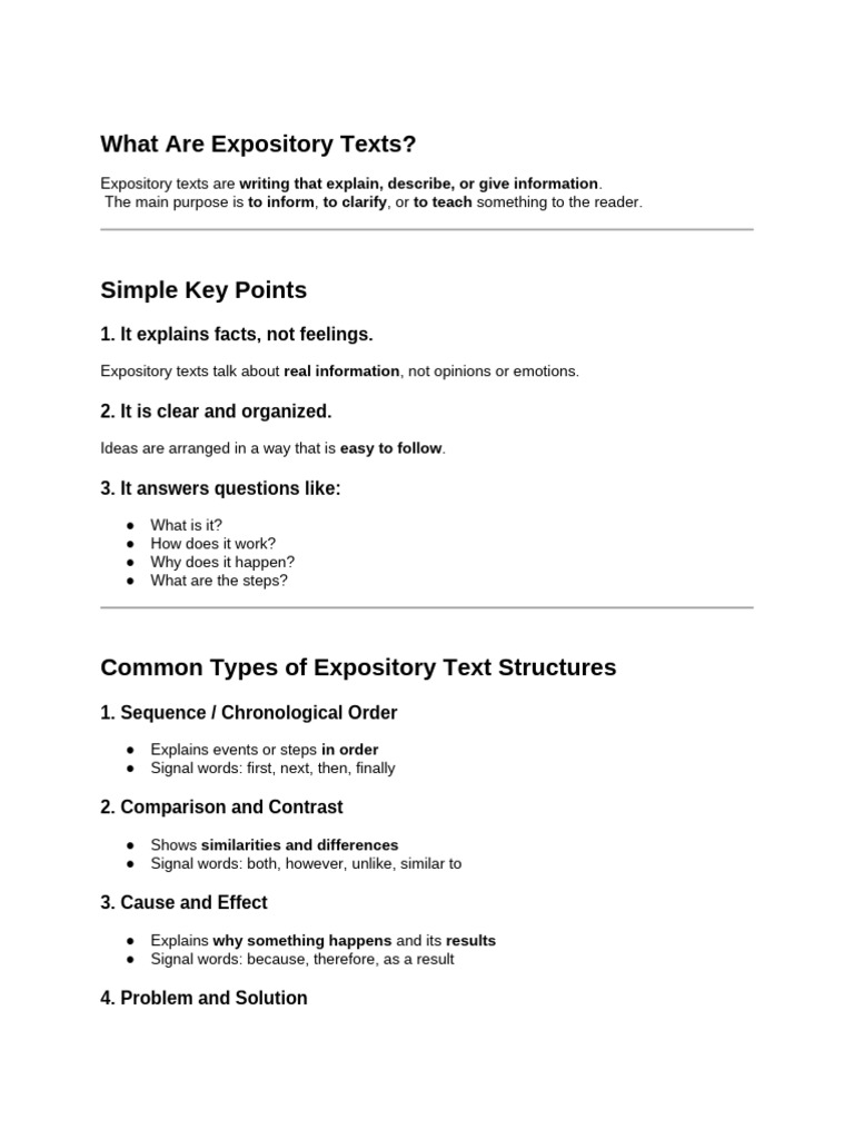 Understanding Expository Texts Explained | PDF