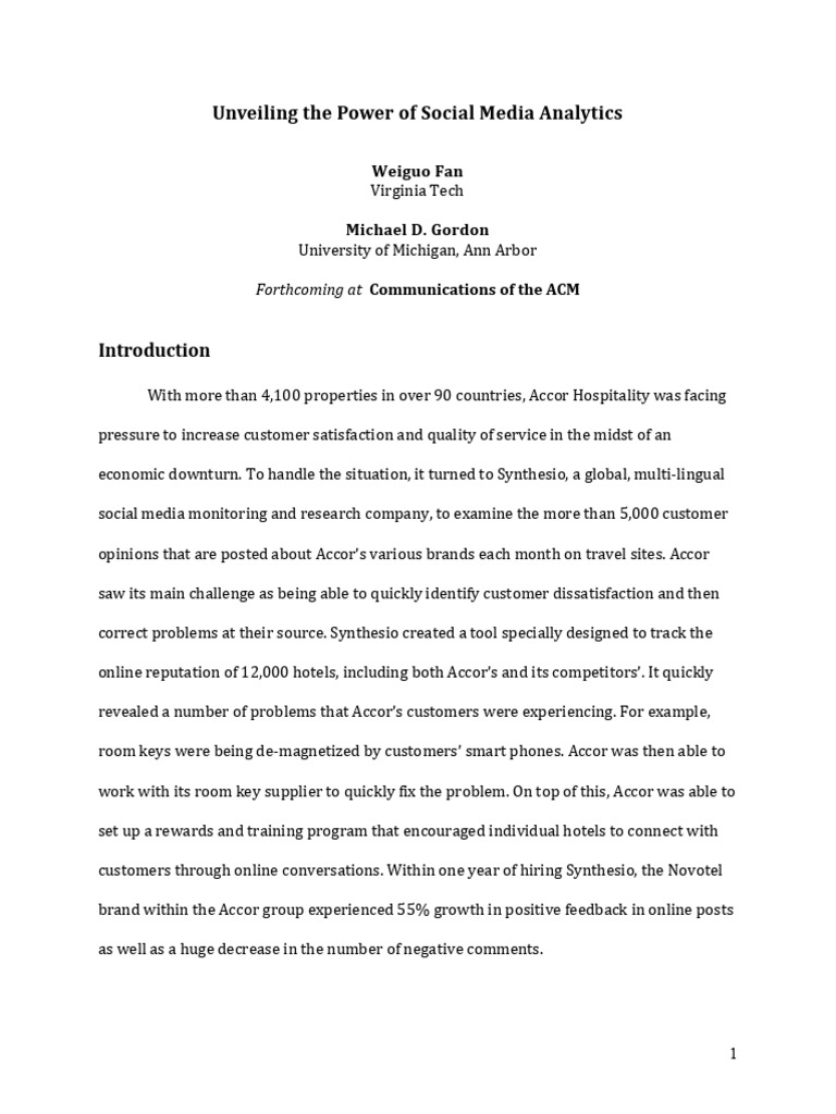 Social Media Analytics for Business Growth | PDF | Social Media ...