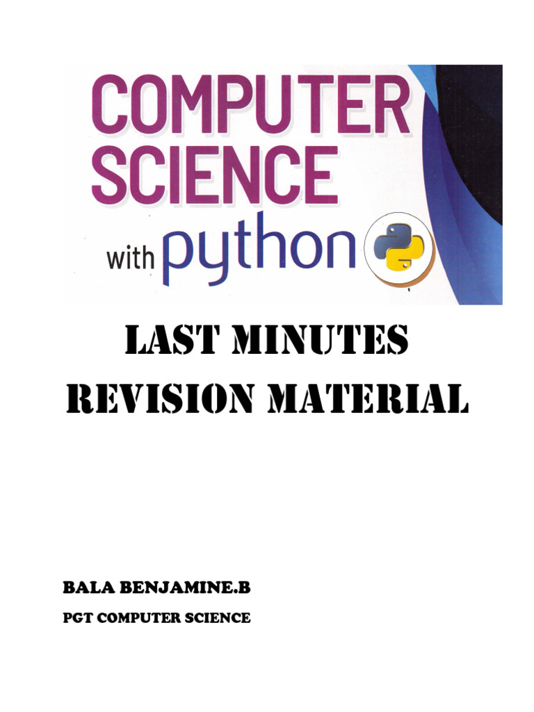 Python Programming Revision Guide | PDF | Parameter (Computer ...