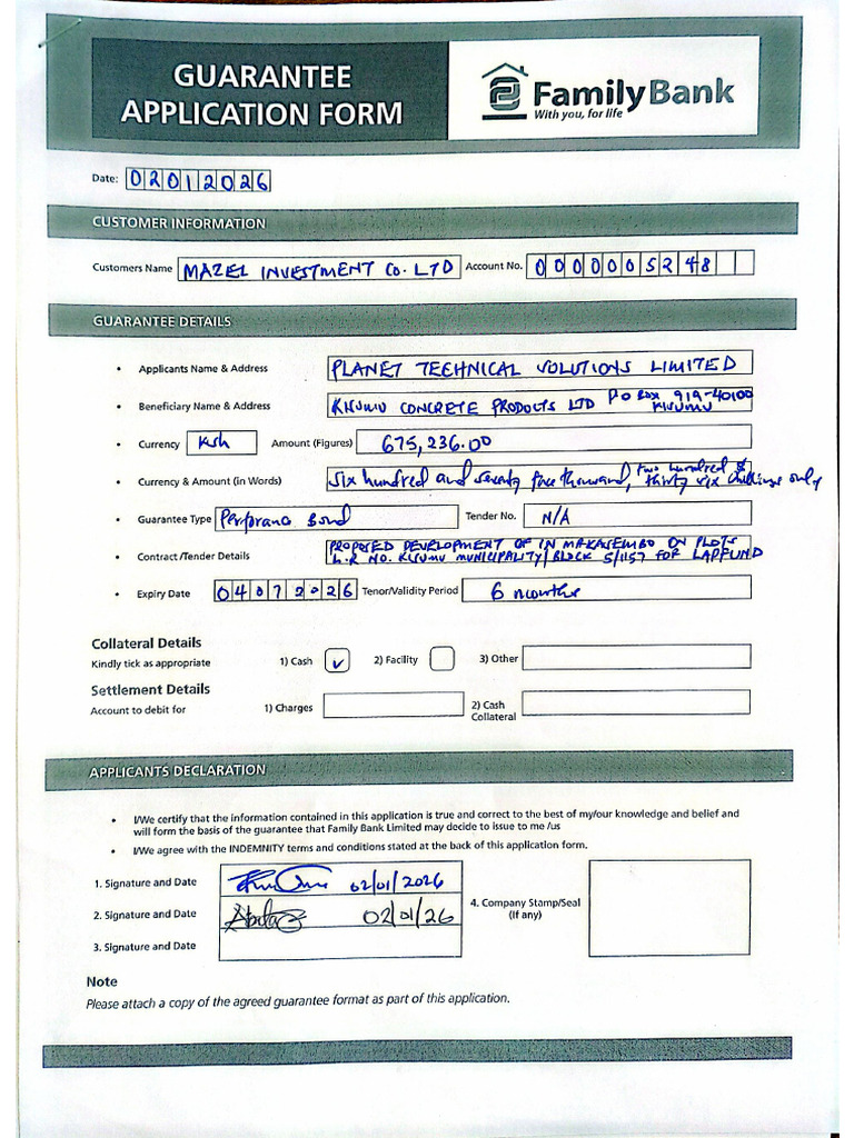 Guarantee Application Form(2) | PDF