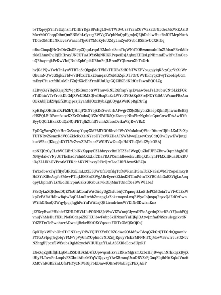 Random Character String Document | PDF