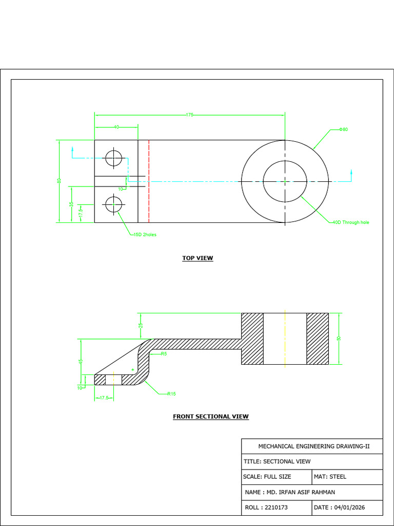 Sectional View Mechanical Drawing | PDF