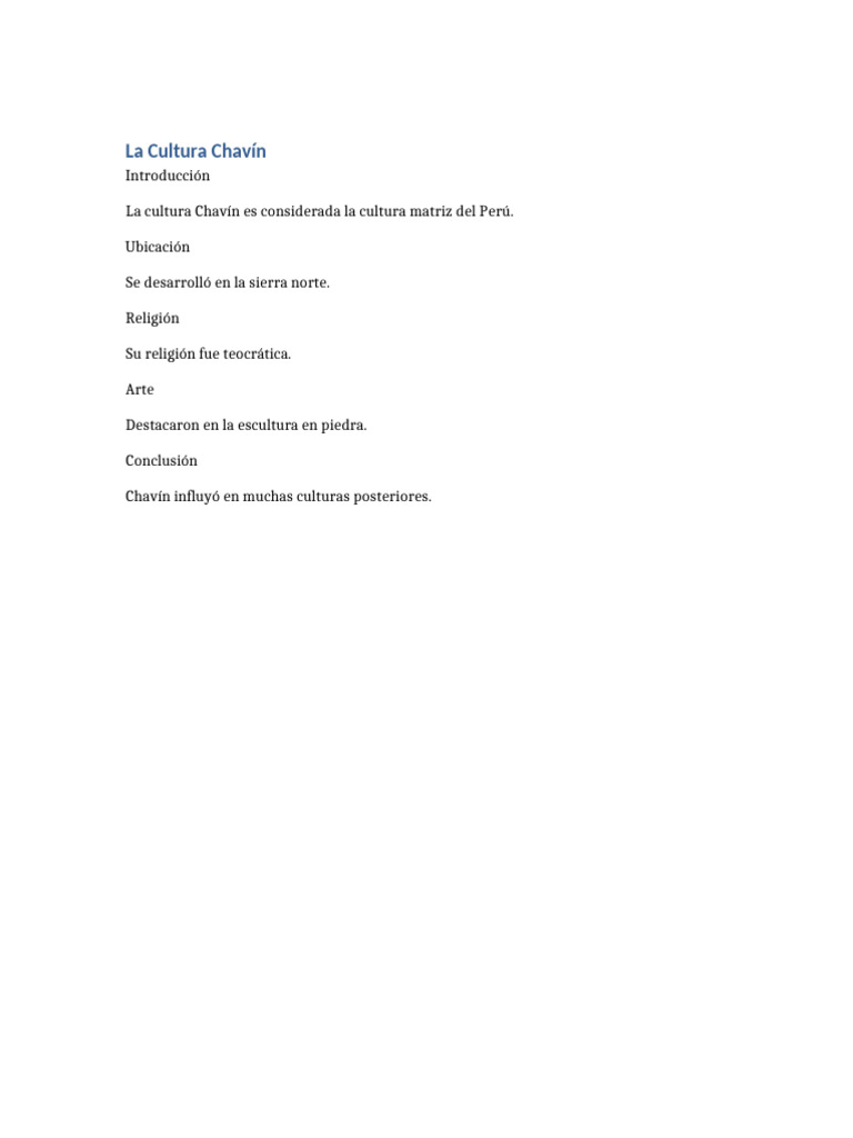 Monografia Cultura Chavin | PDF
