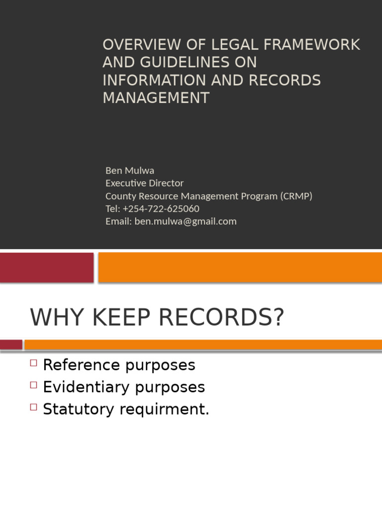 Legal Guidelines for Records Management | PDF | Records Management ...