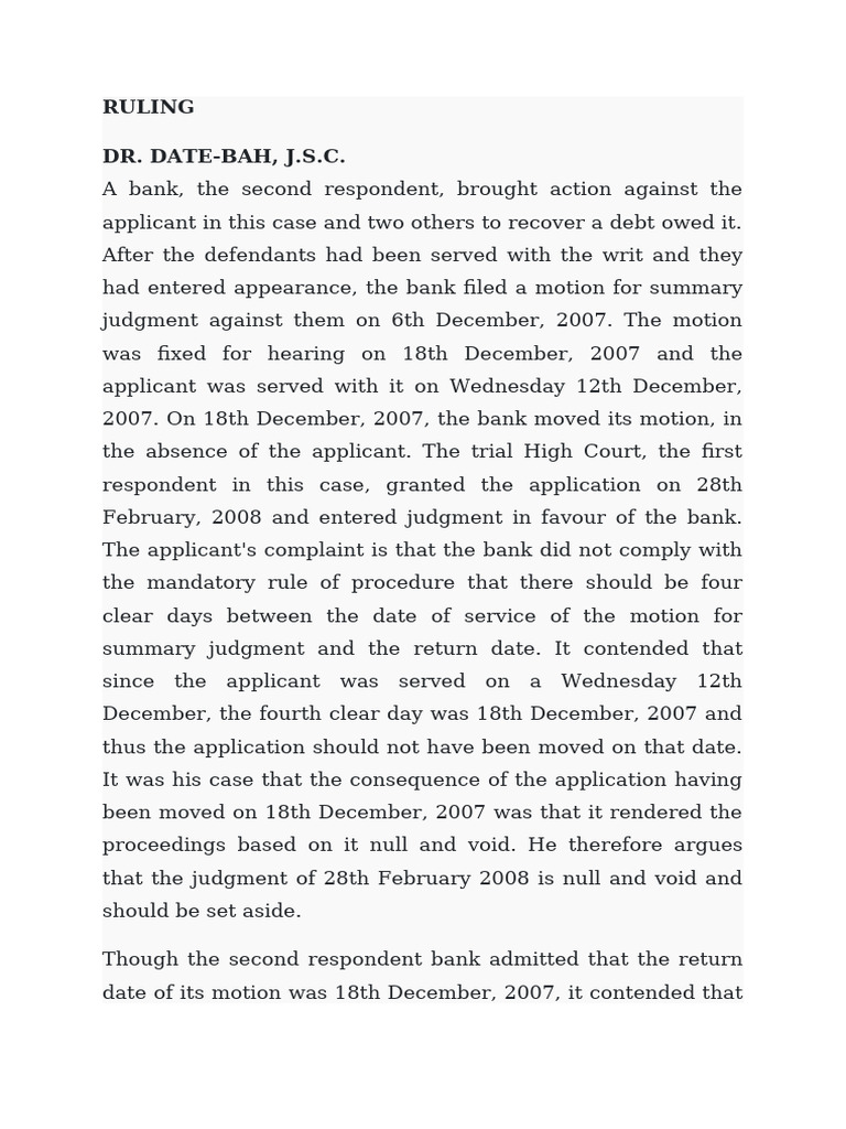 EXPARTE-ALLGATE | PDF | Judgment (Law) | Summary Judgment