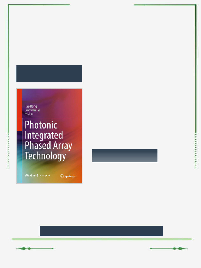 Photonic Integrated Phased Array Technology 1st Edition Dong eBook high ...