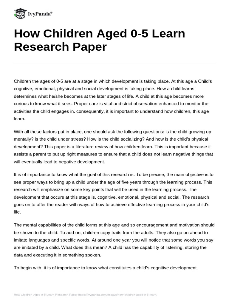 Understanding Learning in Children 0-5 | PDF | Learning | Cognitive ...