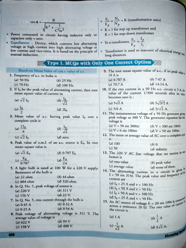AC Circuit Analysis and Reactance Concepts | PDF | Transformer ...