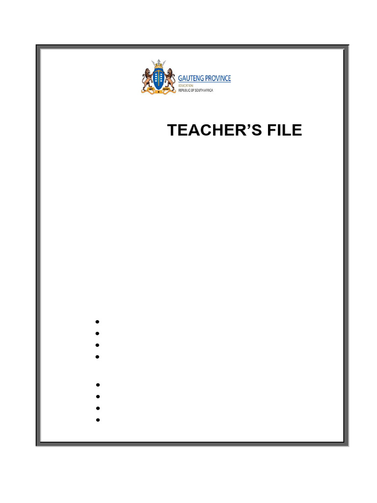 Life Orientation Teacher's File Guide | PDF